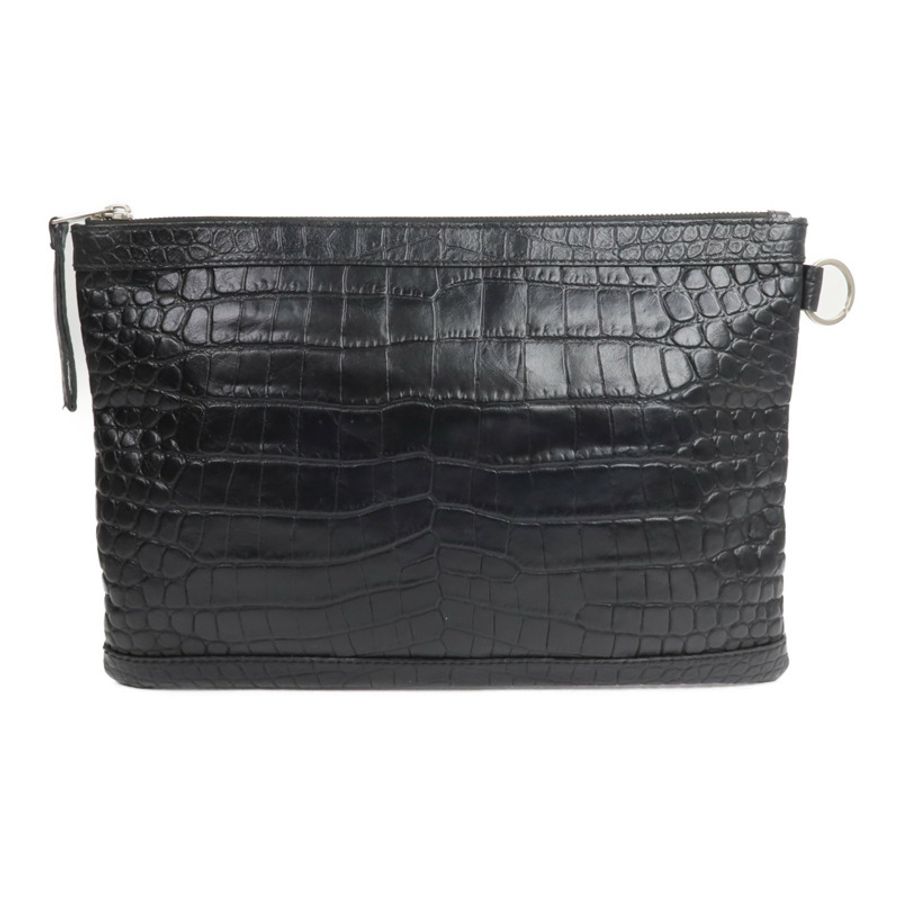 BALENCIAGA 牛皮皮革Crocodile Embossed Classic Clutch手拿包-1