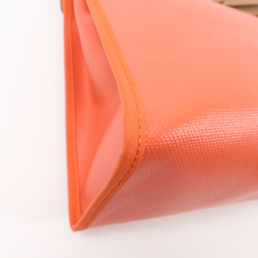 HERMES 帆布Herbag PM手挽肩背兩用袋Orange Mecano/Beige-10