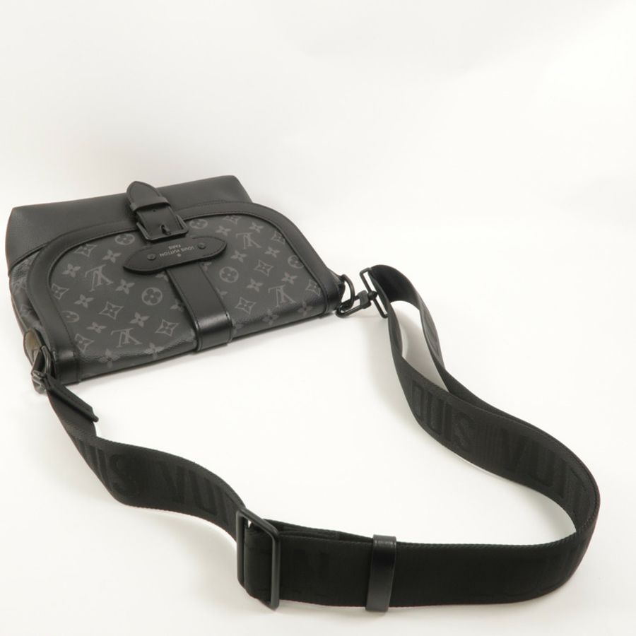 LOUIS VUITTON Monogram Eclipse Saumur Messenger肩背袋-6