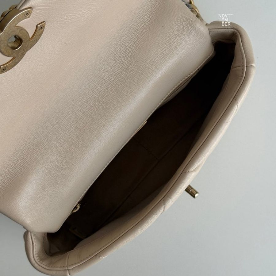 99新🆕 Chanel 香奈兒 19 Bag 米色金釦-4