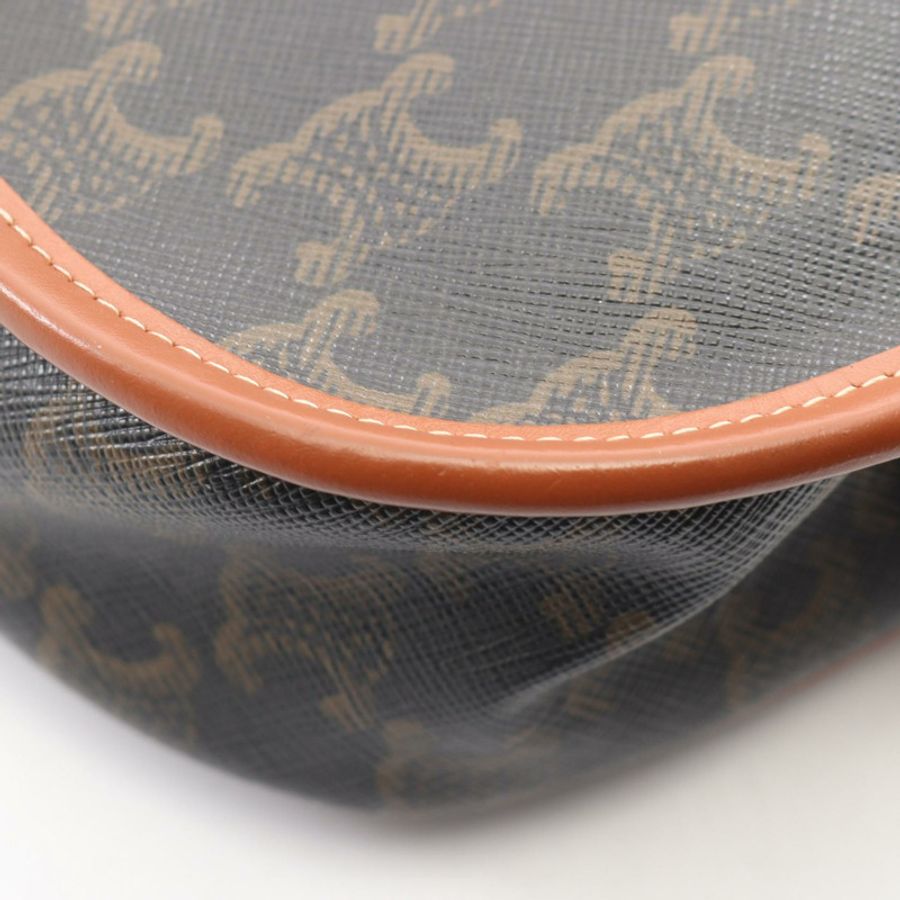 CELINE Folco 中型 Triomphe 單肩包 191502BZJ04LU 帆布 黑色棕色-6