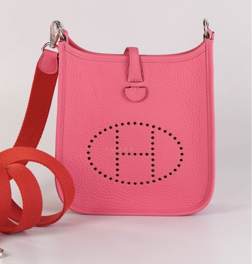 仙闆名牌精品 HERMES 愛馬仕 EVELYNE 16 AMAZONE mimi玫瑰杜鵑 胭脂紅 絲巾 斜背包 肩背包-26