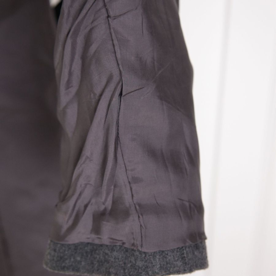 Burberry灰色毛呢黑金徽章西装上衣外套-23