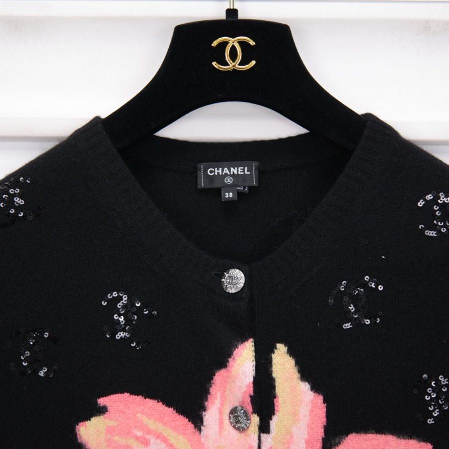 Chanel 24S山茶花亮片cc针织开衫上衣外套-12