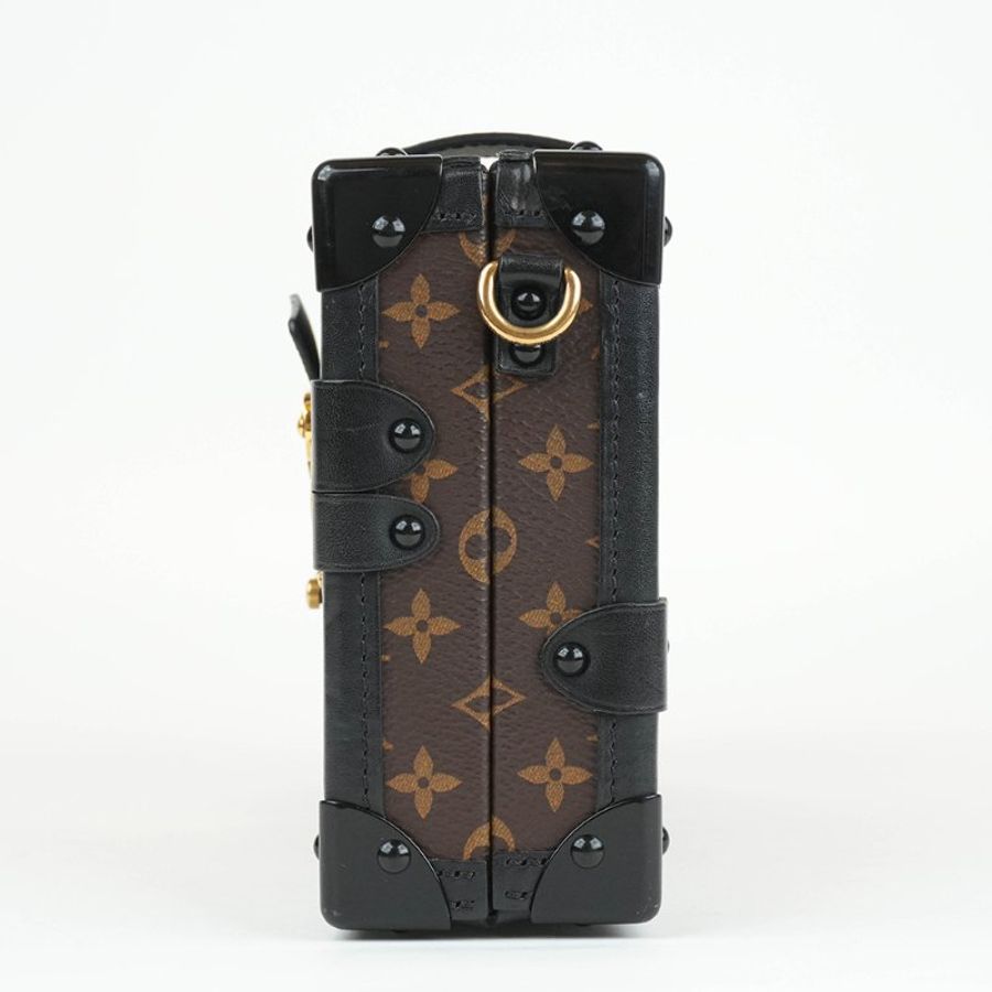 KÉSH 凱仕精品|Louis Vuitton Petite Malle 老花硬箱包|LV Monogram 黑邊金釦肩背斜背包|經典小硬箱收藏款-8