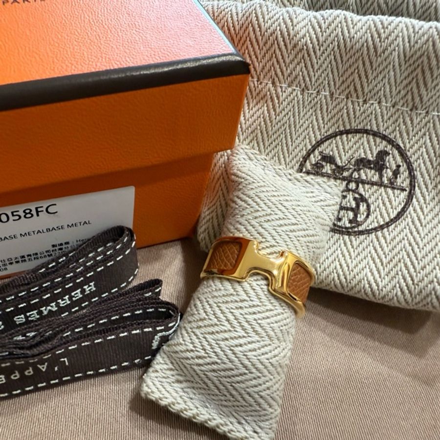 Hermes Olympe H戒指 金棕/金-0