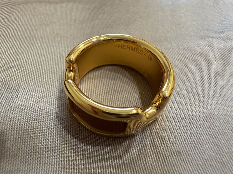 Hermes Olympe H戒指 金棕/金-3