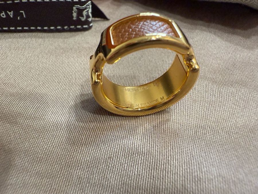 Hermes Olympe H戒指 金棕/金-4