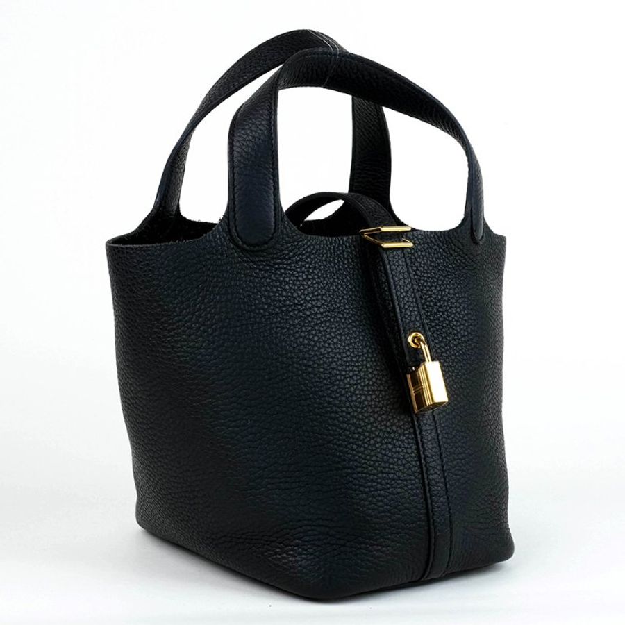 KÉSH 凱仕精品|HERMÈS Picotin Lock 18 黑色金釦菜籃子包|愛馬仕 Clemence 牛皮手提水桶包|Z刻 2021-2