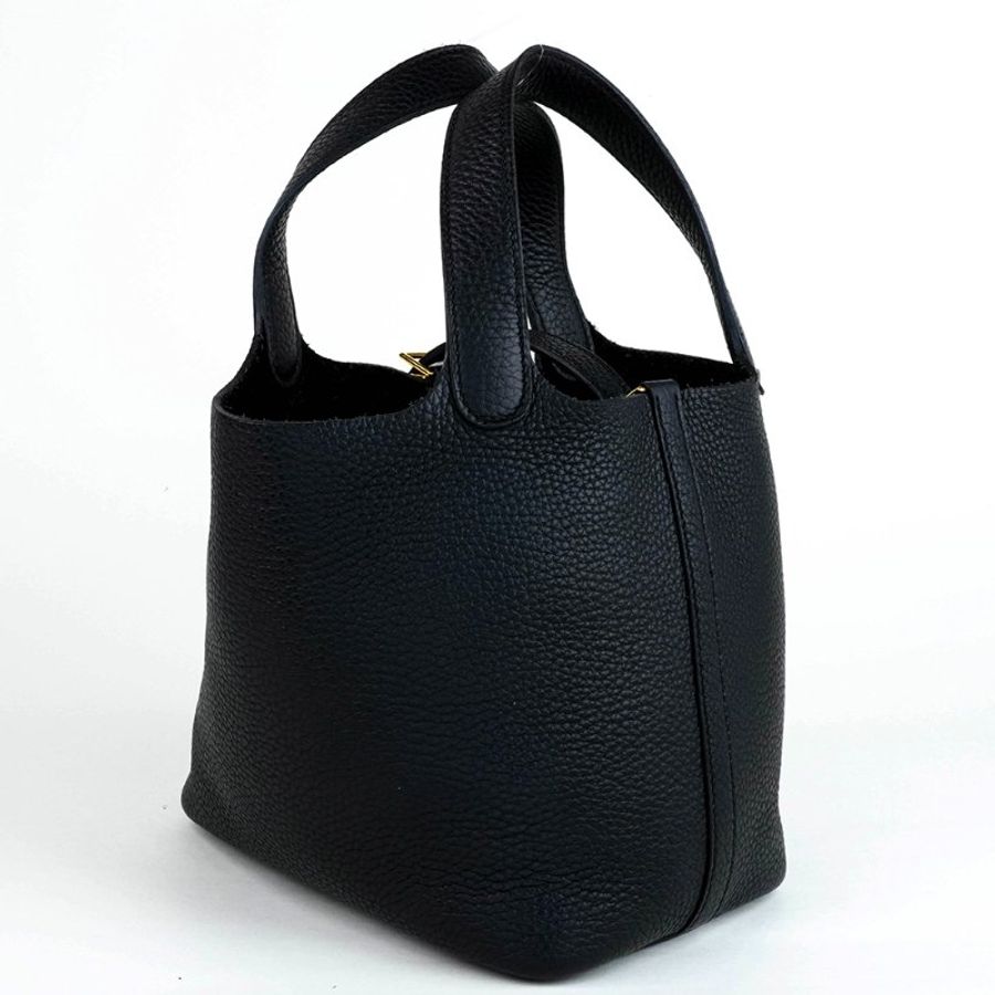 KÉSH 凱仕精品|HERMÈS Picotin Lock 18 黑色金釦菜籃子包|愛馬仕 Clemence 牛皮手提水桶包|Z刻 2021-4