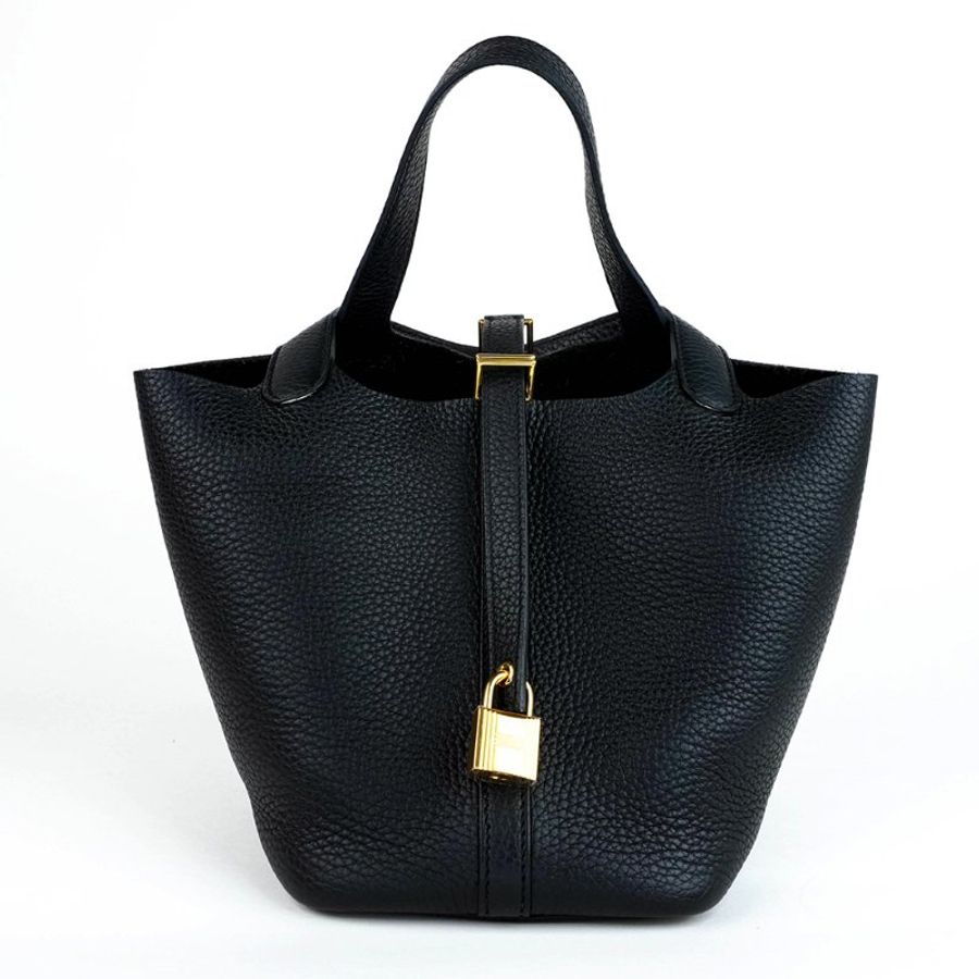 KÉSH 凱仕精品|HERMÈS Picotin Lock 18 黑色金釦菜籃子包|愛馬仕 Clemence 牛皮手提水桶包|Z刻 2021-12