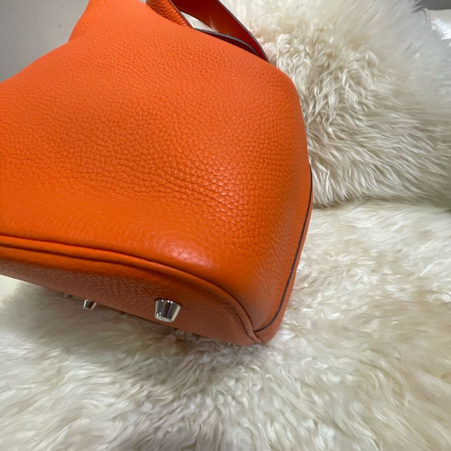Hermès Picotin 26 橙色銀扣-3