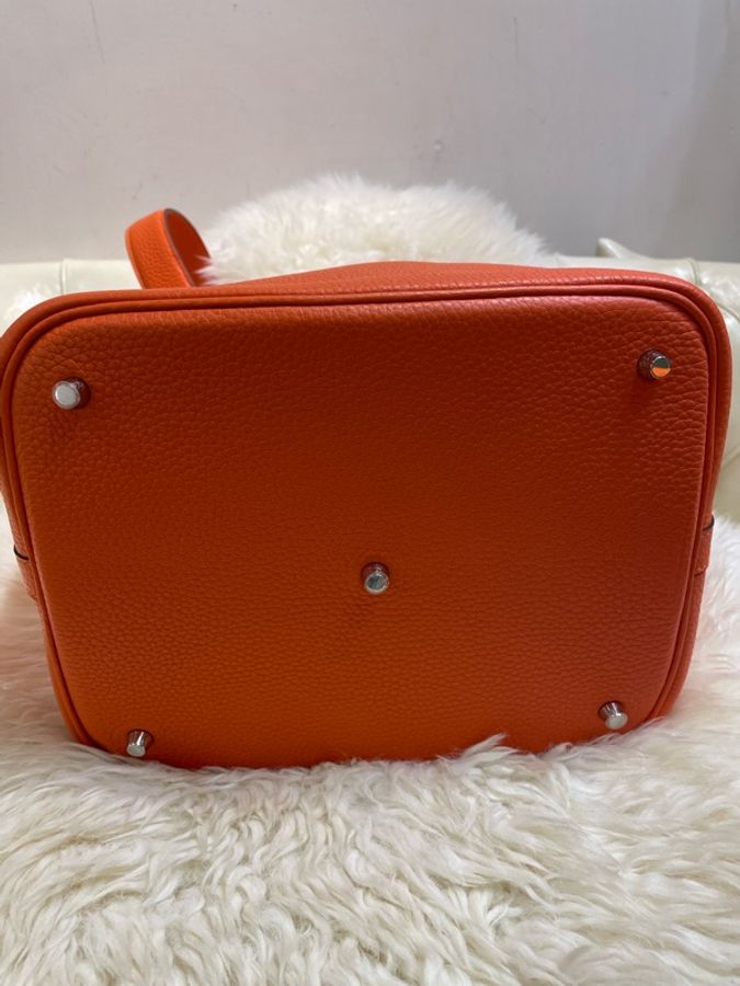 Hermès Picotin 26 橙色銀扣-6