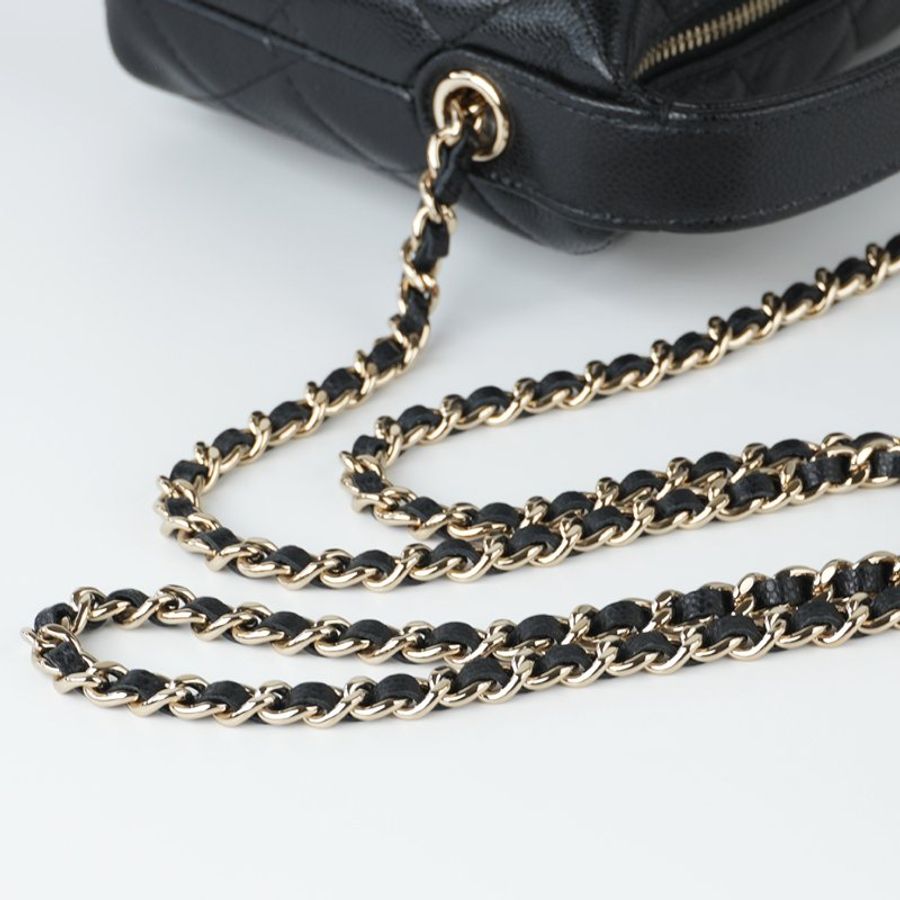 鑒定師的收藏|香奈兒 黑色金扣 迷你 HOBO 鏈帶飯盒包|CHANEL Mini Hobo Bag【 輕巧時髦.魚子醬牛皮 】-5