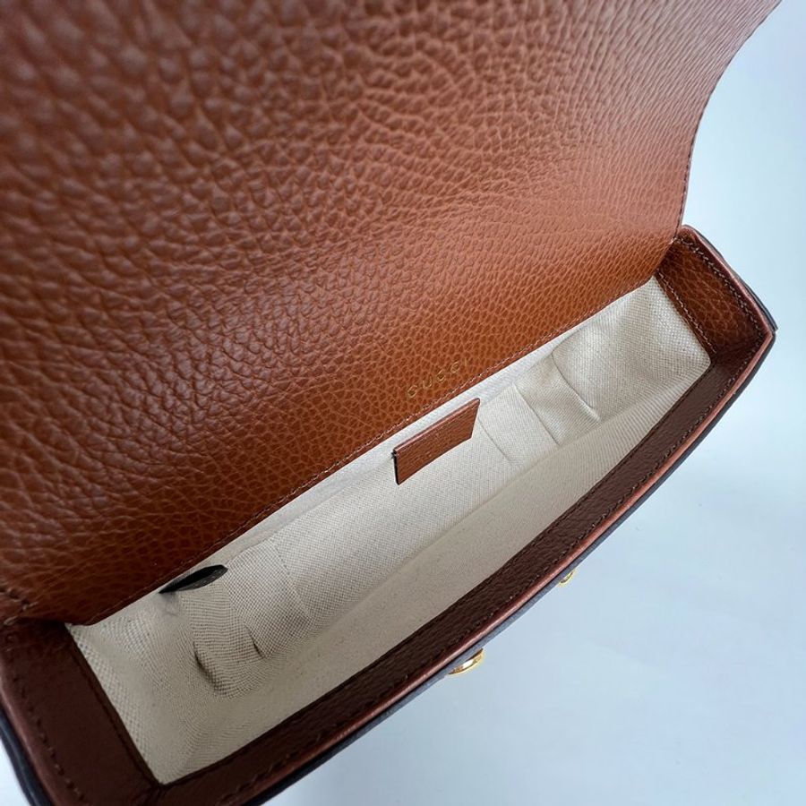 KÉSH 凱仕精品|GUCCI Horsebit 1955 丹寧老花馬銜釦斜背包|古馳 GG Denim 肩背包|小號托特包雙背帶款-22