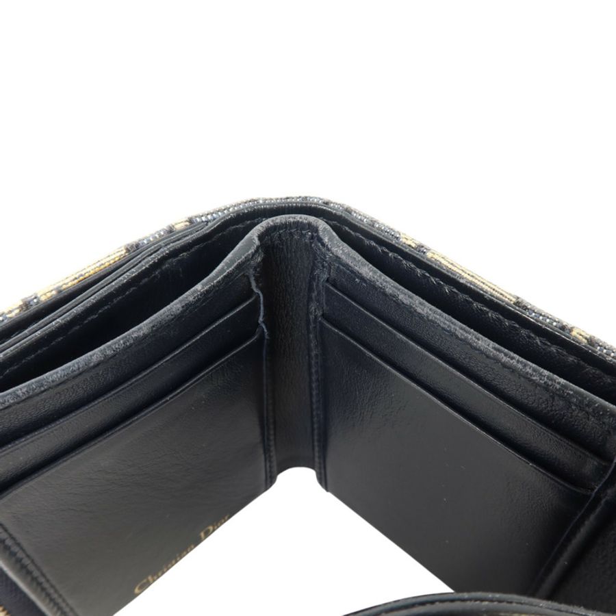 Dior Oblique帆布Saddle Lotus Wallet金扣錢包-17