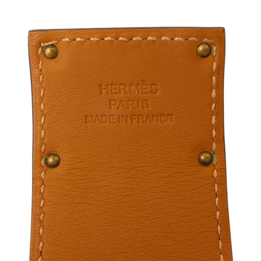 HERMES Swift皮革/金屬Kelly Dog金扣手鏈Etoupe-6