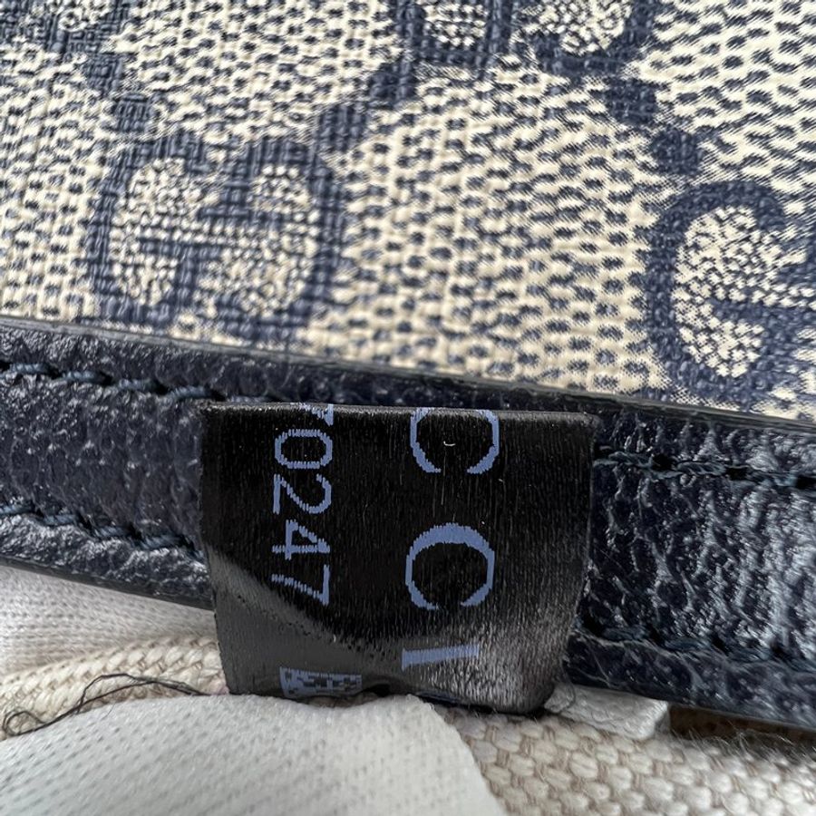 KÉSH 凱仕精品|GUCCI Horsebit 1955 老花馬銜釦肩背包|古馳 GG Supreme 帆布斜背包|午夜藍銀釦經典款-27