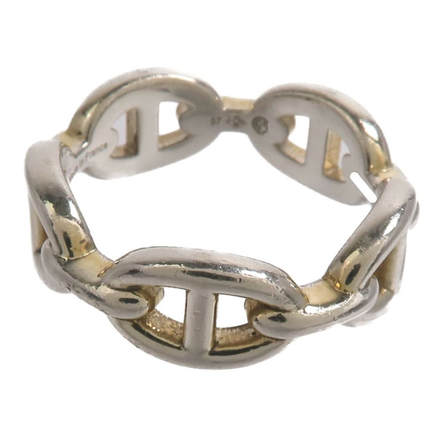 HERMES 925純銀Chaine d'ancre Enchainee Ring戒指-9