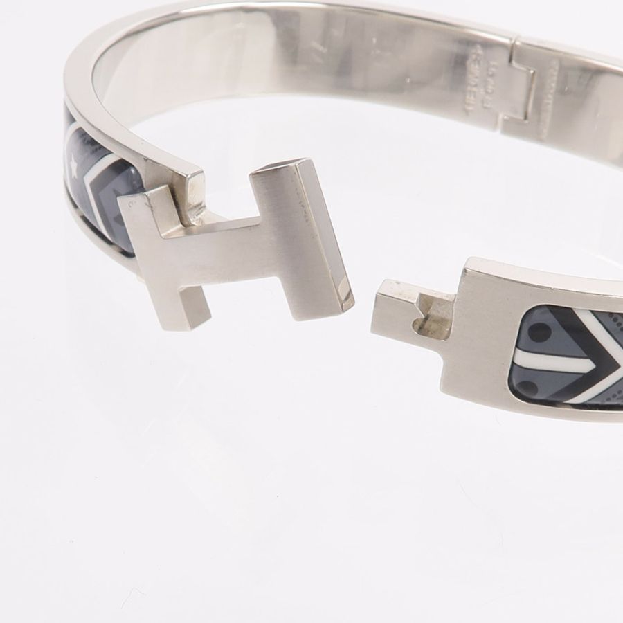 HERMES 金屬/琺瑯Clic HH Bandana手鐲-6
