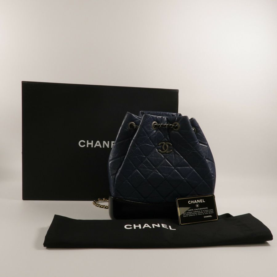 CHANEL 牛皮皮革Gabrielle BackPack鏈帶背包-9