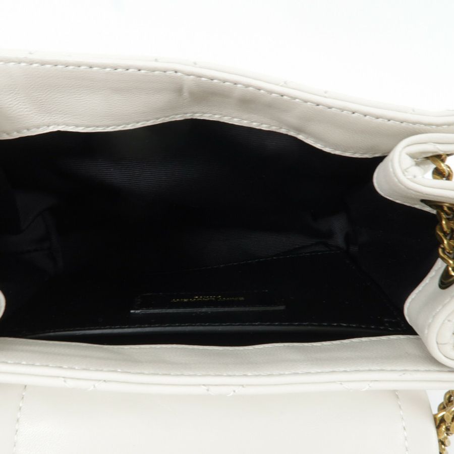 SAINT LAURENT 羊皮皮革Mini Nolita鏈帶肩背袋-4