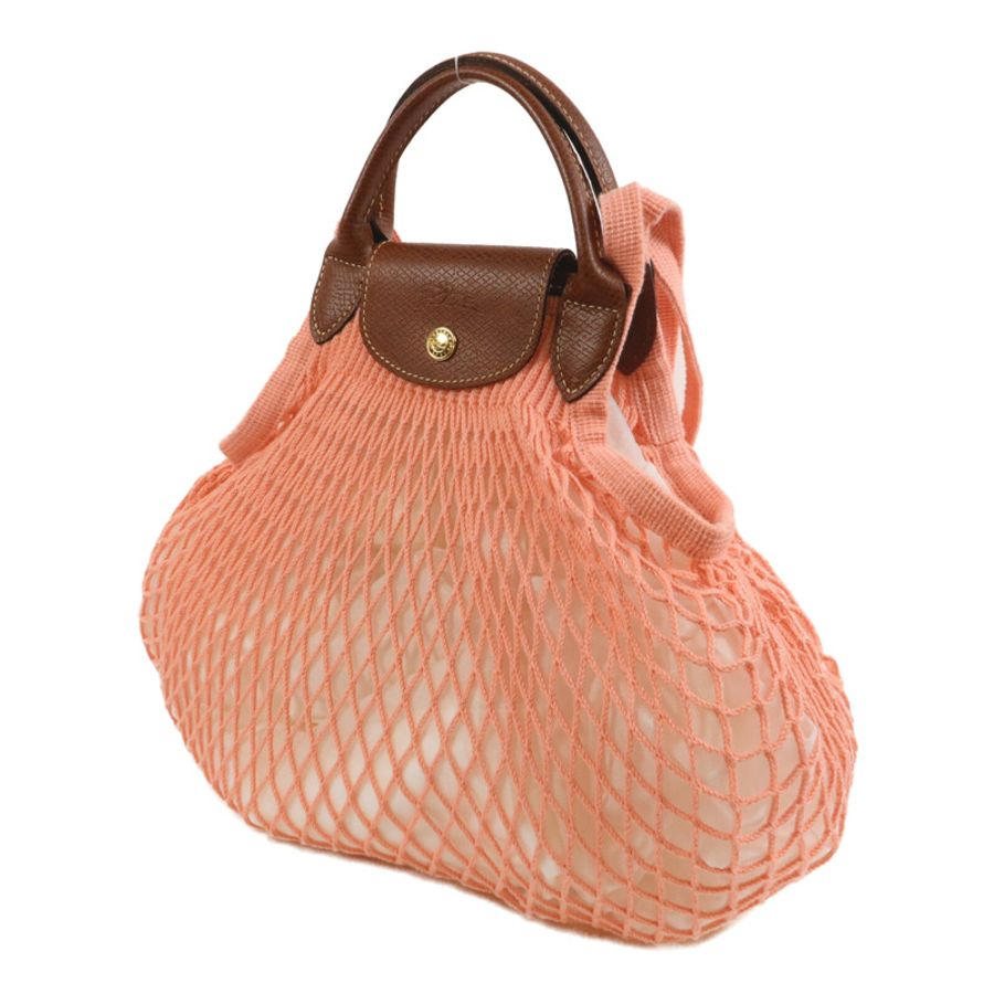 Longchamp 牛皮皮革/棉質Le Pliage Filet L Mesh Bag手挽肩背兩用袋-2