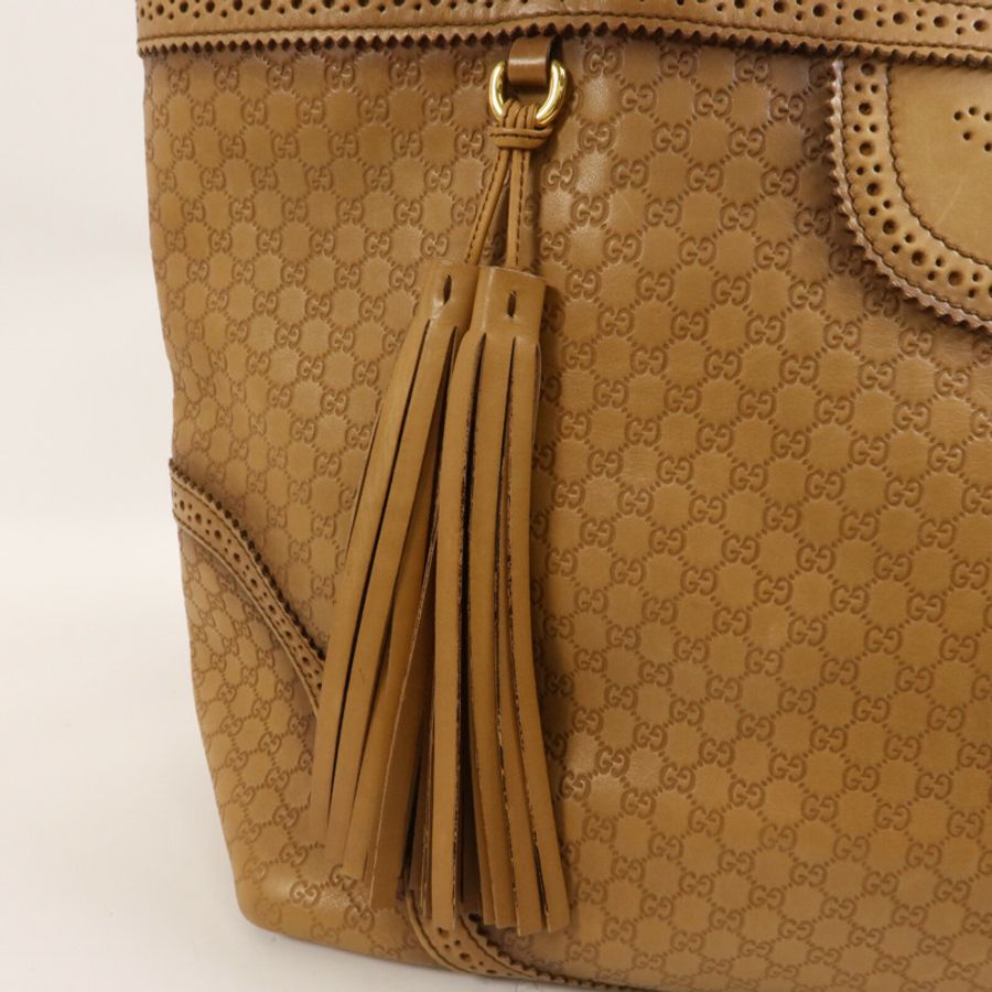 GUCCI 牛皮皮革Microguccissima Brogue Duilio Tote手挽袋-13