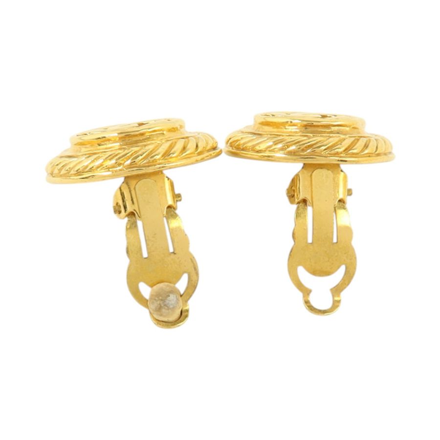 CHANEL 金屬Vintage Earring金扣耳環-3