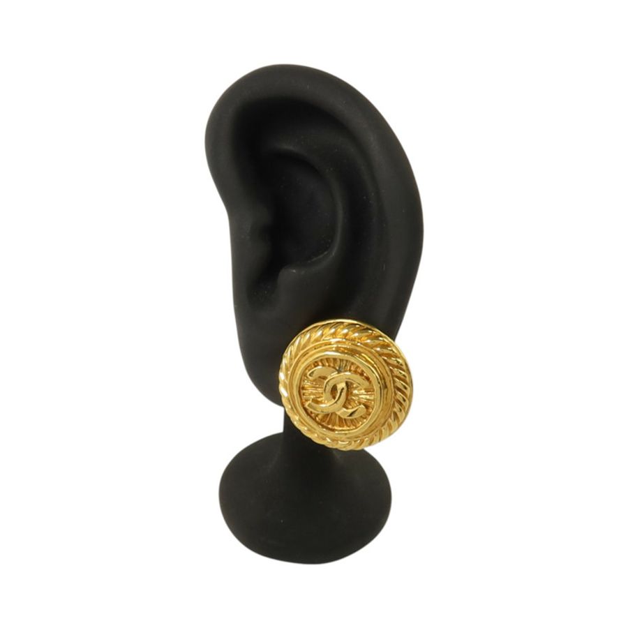 CHANEL 金屬Vintage Earring金扣耳環-5