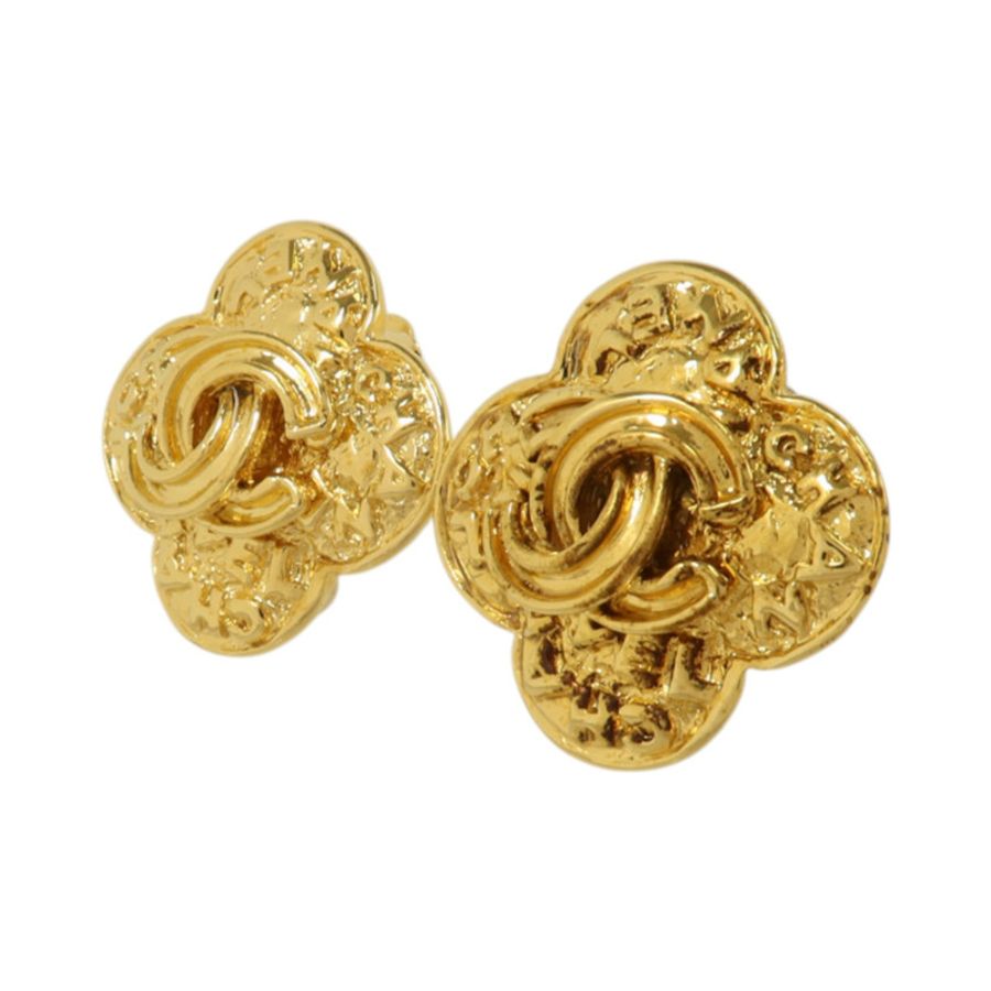 CHANEL 金屬Vintage Clip-On Earrings金扣耳環-1