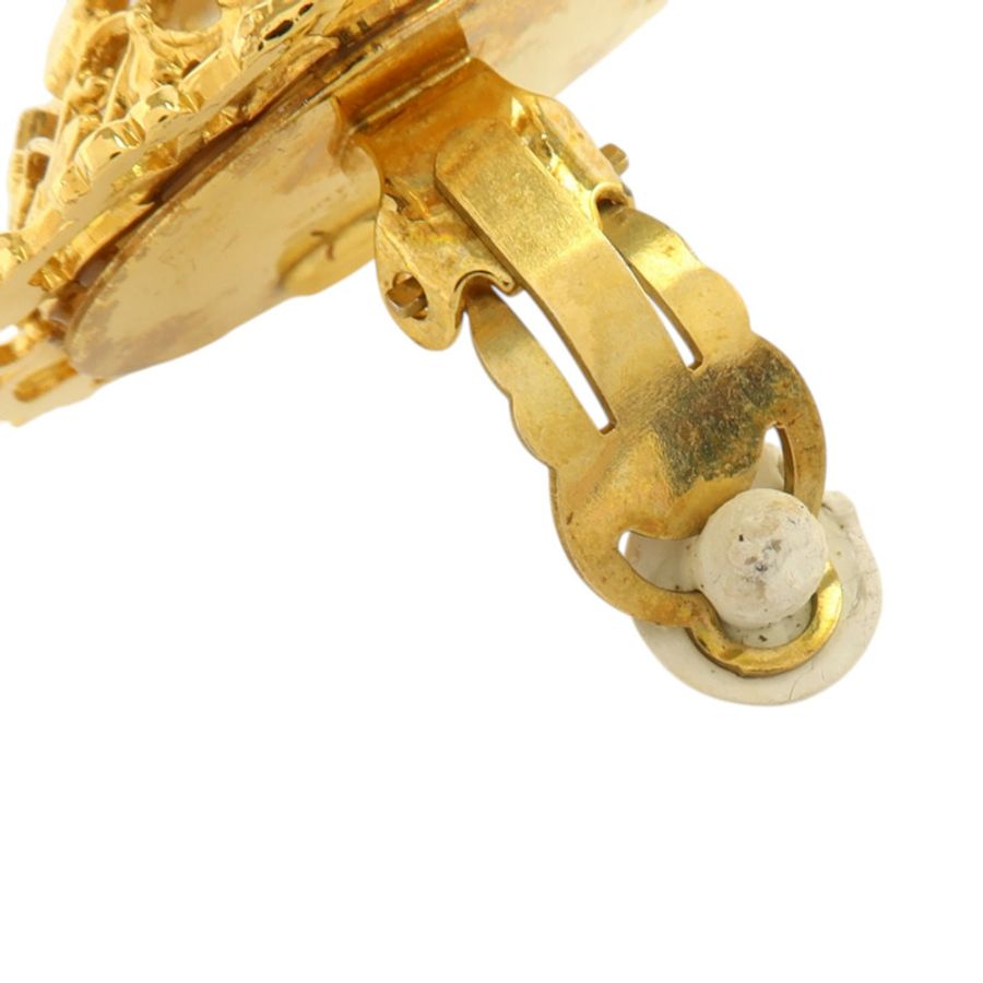 CHANEL 金屬/PVC Earrings金扣耳環-6