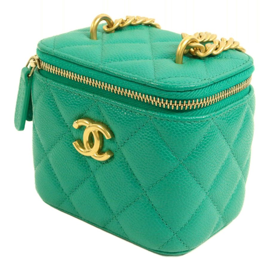 CHANEL 牛皮皮革Vanity Case鏈帶肩背袋-2