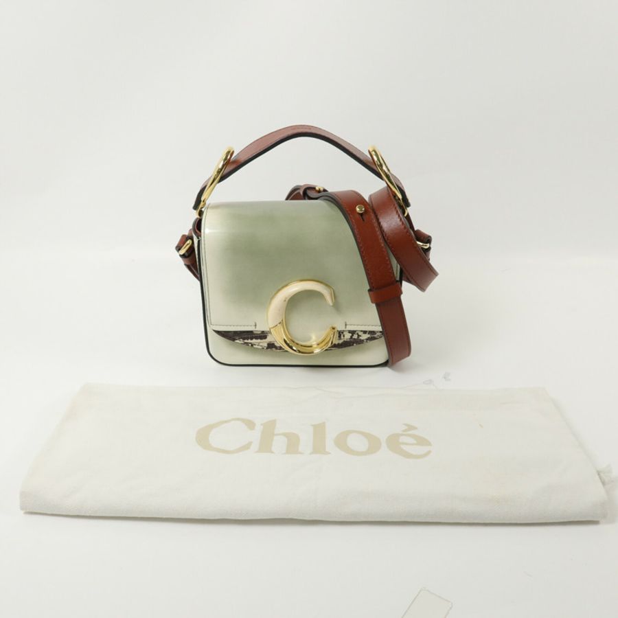 Chloe 牛皮皮革Mini C手挽肩背兩用袋-17