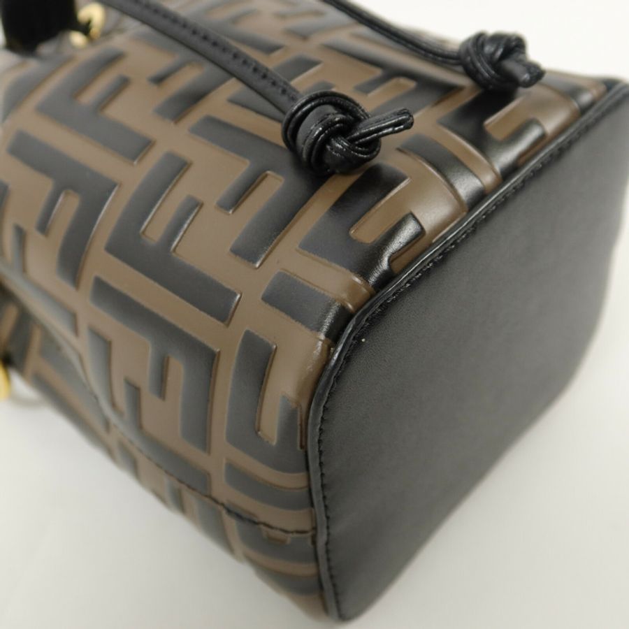 FENDI 牛皮皮革Mon Tresor Mini手挽肩背兩用袋-11