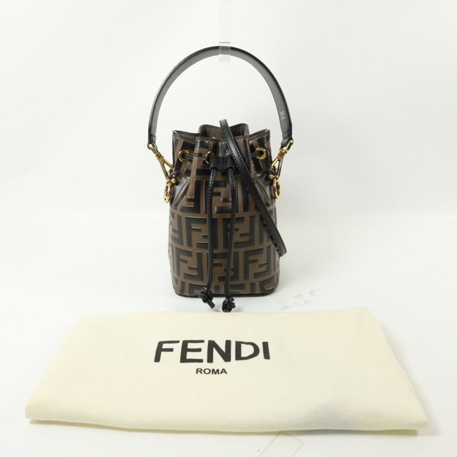FENDI 牛皮皮革Mon Tresor Mini手挽肩背兩用袋-14