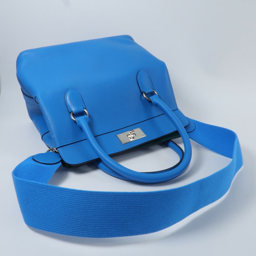 HERMES Evercolor皮革Toolbox 26手挽肩背兩用袋BleuZanzibar/Vertigo-9