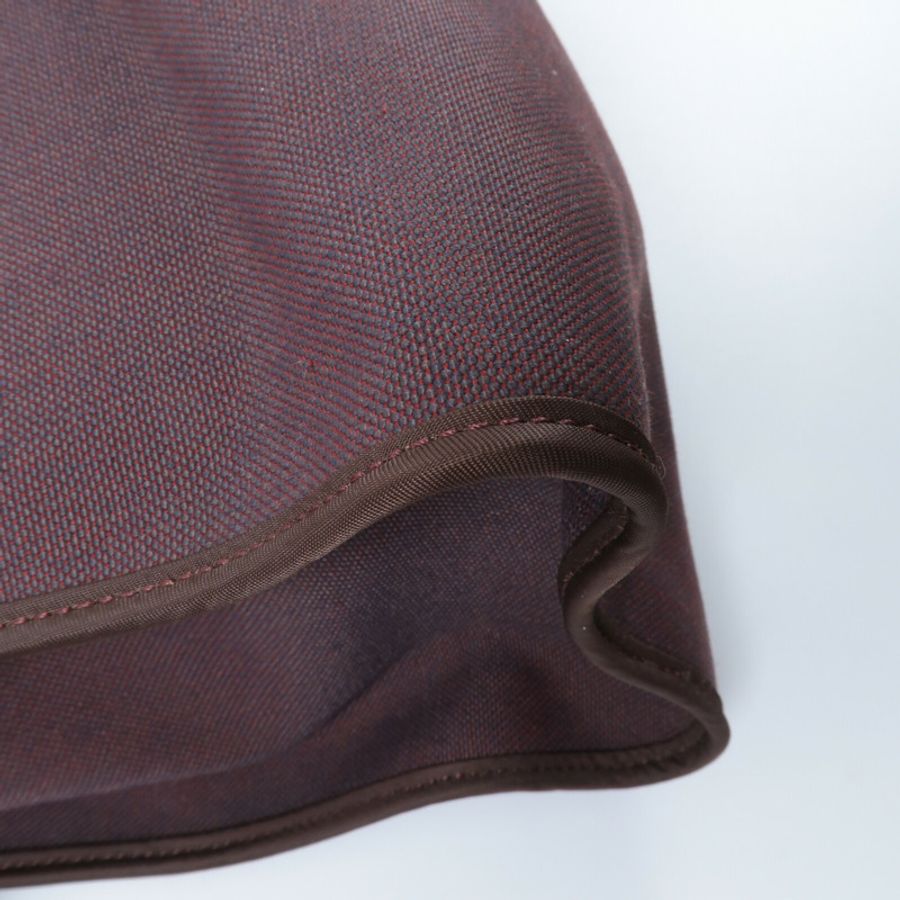 HERMES 帆布/Veau Hunter皮革Herbag MM手挽肩背兩用袋Rouge H-12