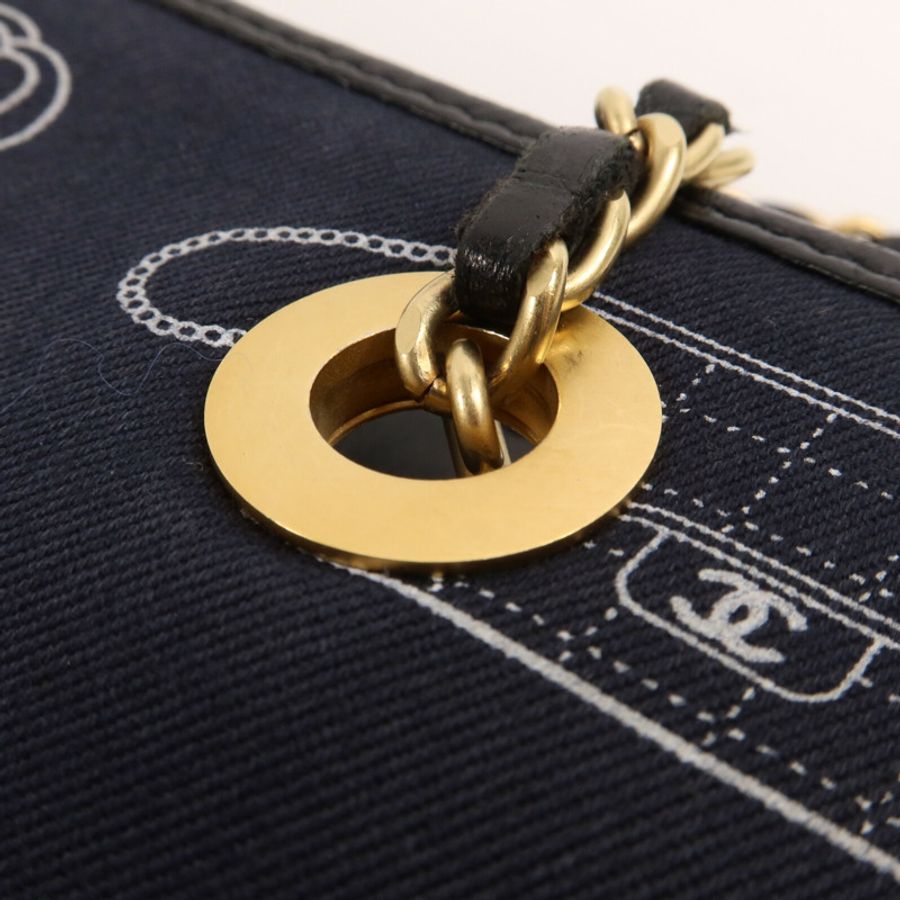 CHANEL 帆布Icon Hand Bag鏈帶手挽袋-9