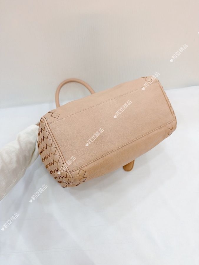 莉亞精品♡ Bv 編織手提包 粉膚 二手美包-5