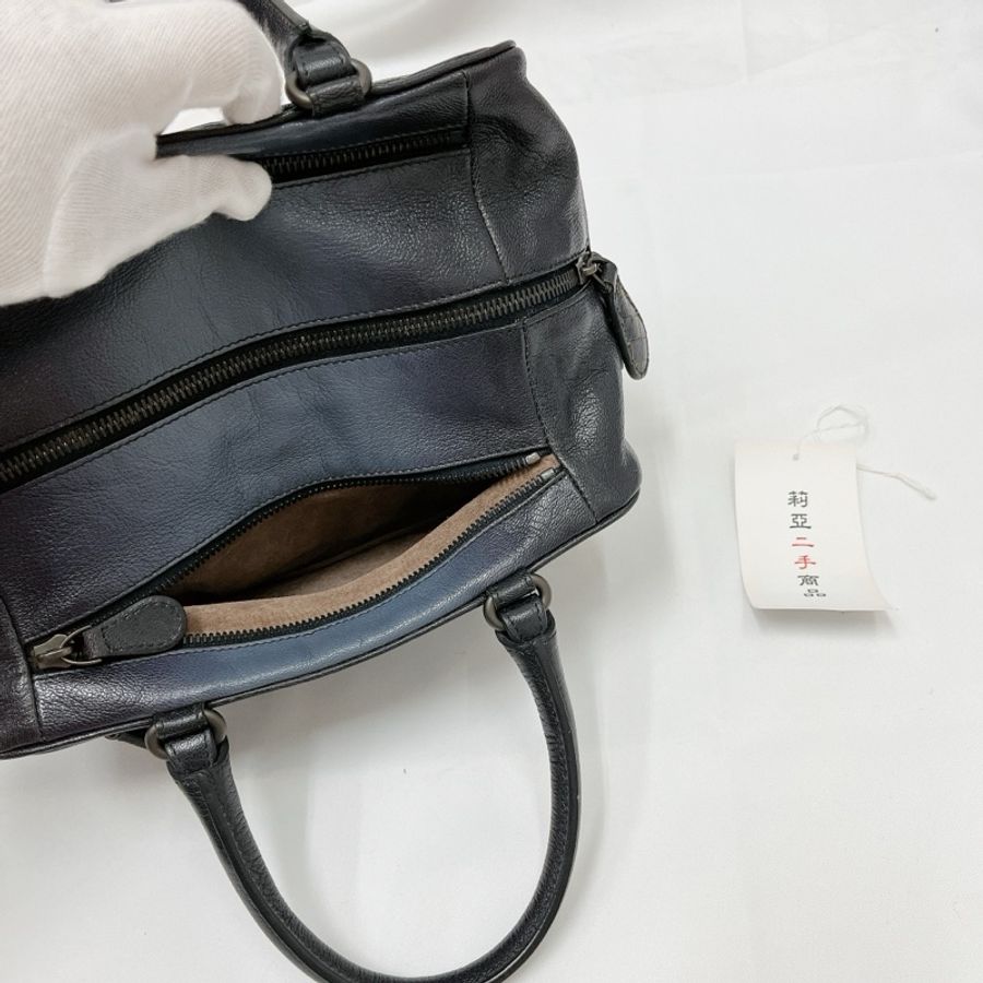 莉亞精品♡ BV 漸層藍牛皮手提包 二手美包-17