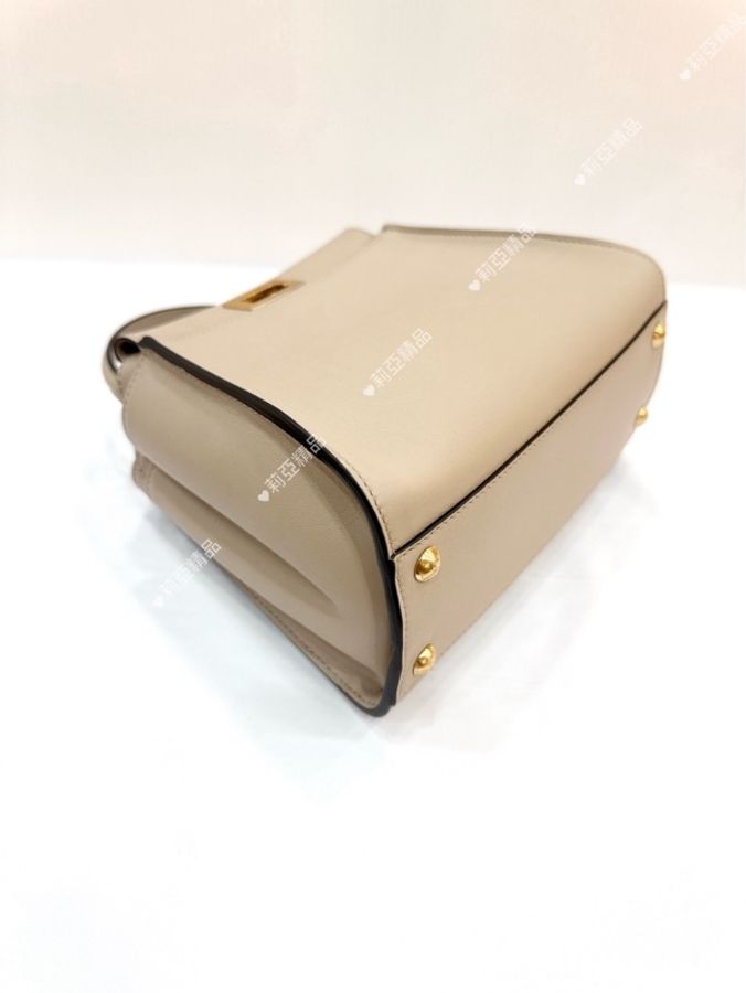 莉亞精品♡ Fendi Mini peekaboo 灰 金扣 手提 斜背包 二手美包-10