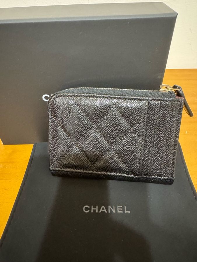 香奈兒Chanel 黑色新款L型短夾 卡包-1
