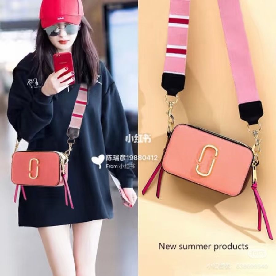 《仙闆名牌精品》MJ marc jacobs 防刮牛皮撞色 snapshot 相機包-3