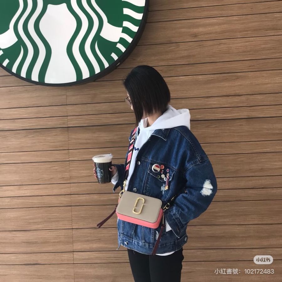 《仙闆名牌精品》MJ marc jacobs 防刮牛皮撞色 snapshot 相機包-4