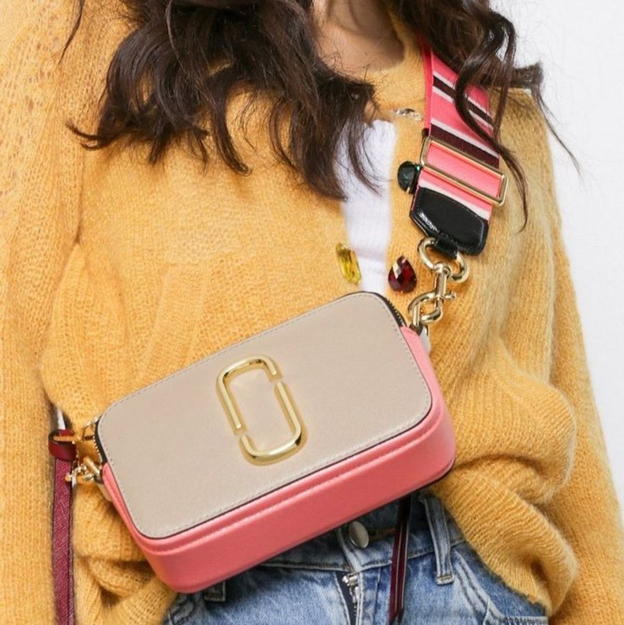 《仙闆名牌精品》MJ marc jacobs 防刮牛皮撞色 snapshot 相機包-7