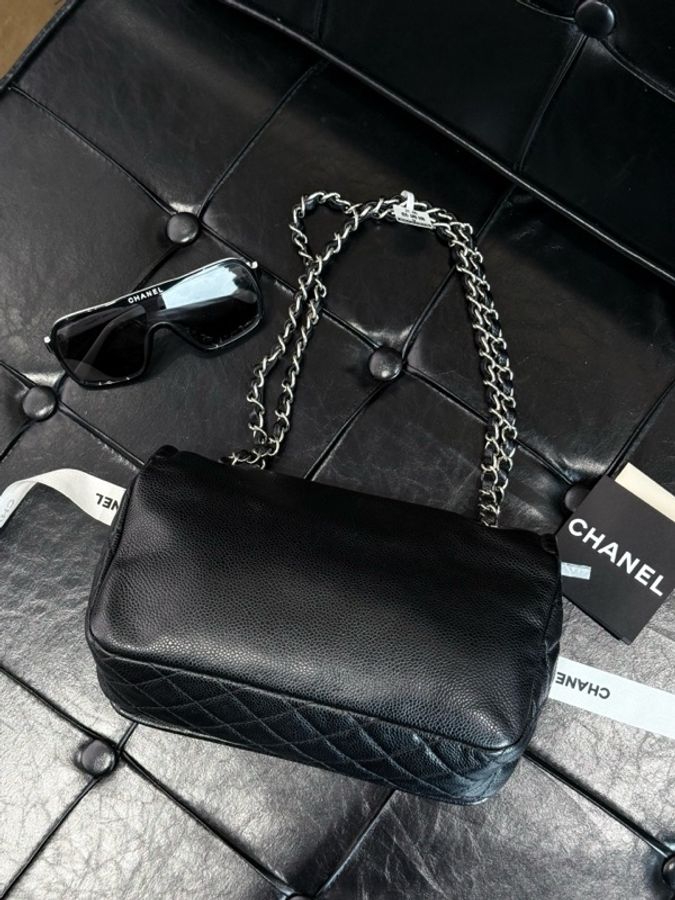 Chanel 荔枝皮單肩斜挎包,雙C大logo,24.5*11*15.5-3
