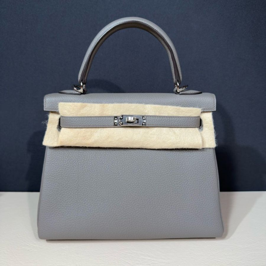 Hermes Kelly25 錫器灰銀扣 togo皮-1