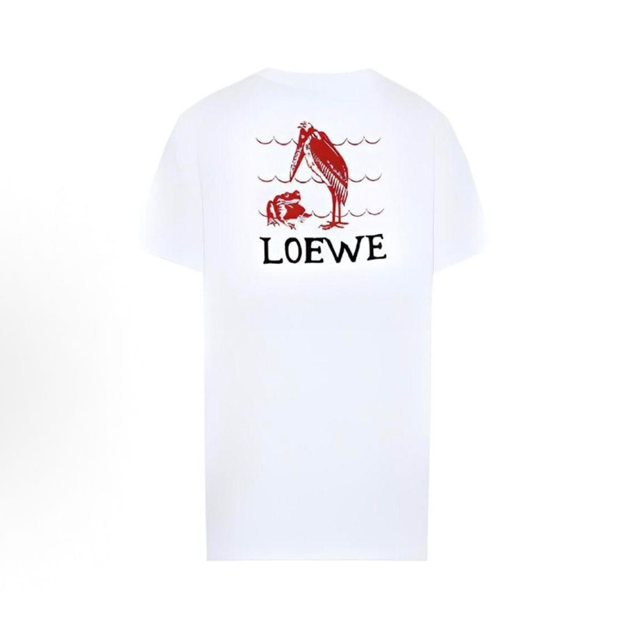 清货LOEWE羅意威 動物圖案短袖 T恤 男女同款 白色 L碼-0