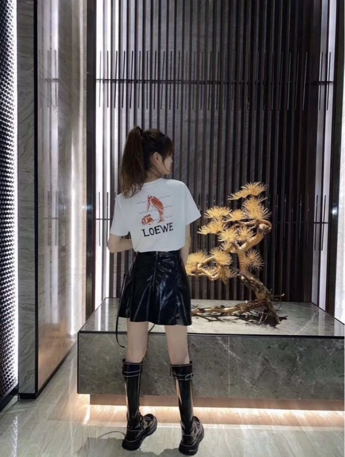 清货LOEWE羅意威 動物圖案短袖 T恤 男女同款 白色 L碼-5